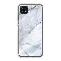 Witte marmer: Samsung Galaxy A22 5G Transparant Hoesje