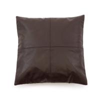 De Four Panel Leather Kussenhoes - Chocolade - 40x40