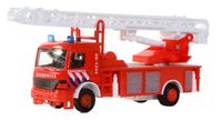 Speelgoed brandweerwagen met ladder 15 cm   - - thumbnail