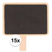 15x Clip knijper bordjes krijtbord 7 x 5 cm   -