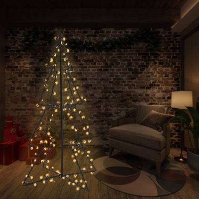 VidaXL Kegelkerstboom 240 led&apos;s binnen en buiten 115x150 cm