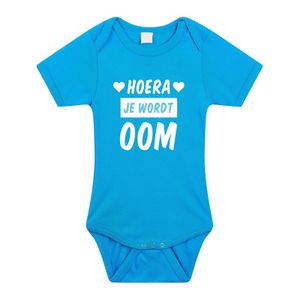 Hoera je wordt oom cadeau baby rompertje blauw voor jongens