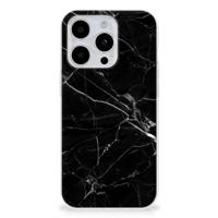 iPhone 15 Pro Max | TPU | Siliconen hoesje | Marmer Zwart - Origineel Cadeau Vader