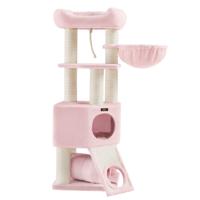 Krabpaal 141 cm met tunnel, Pastelroze