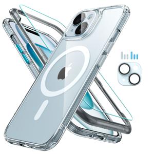 iPhone 15 Classic Pro Case (HaloLock) Set Clear Blue