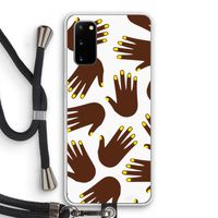 Hands dark: Samsung Galaxy S20 Transparant Hoesje met koord