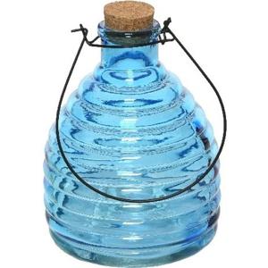 Wespenvanger/wespenval - transparant blauw - 17 cm - glas - Insectenvangers/insectenvallen - Insecte   -