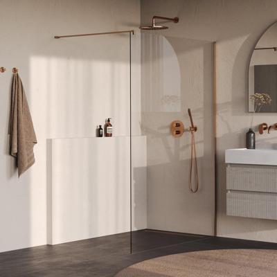 BRAUER Oblivion Inloopdouche - 140x200cm - glascoating - helder glas - geborsteld koper PVD GS-OBI1H140200GK