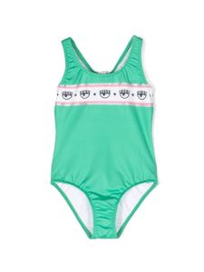 Chiara Ferragni Kids maillot de bain à dos-nu - Vert