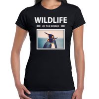 Pinguin t-shirt met dieren foto wildlife of the world zwart voor dames