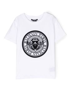 Balmain Kids t-shirt en coton à logo imprimé - Blanc