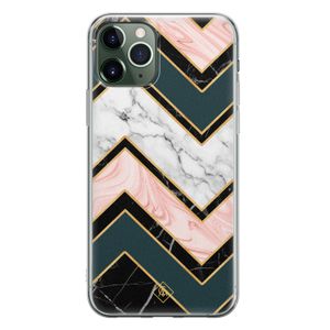 iPhone 11 Pro Max siliconen hoesje - Marmer triangles