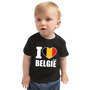 I love Belgie landen shirtje zwart voor babys 80 (7-12 maanden)  -