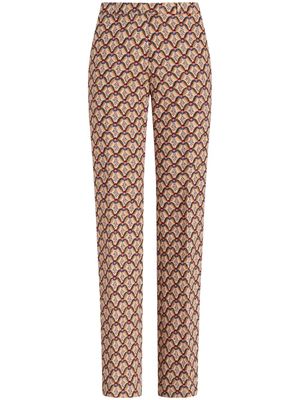 ETRO pantalon Floralia en jacquard - Marron