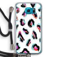 Cheetah color: Samsung Galaxy S6 Transparant Hoesje met koord