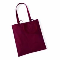 Draagtasje met hengsels - bordeaux - 42 x 38 cm - katoen - 10 liter - boodschappen - gymtas - thumbnail