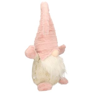 Pluche gnome/dwerg - 46 cm decoratie pop - lichtroze   -