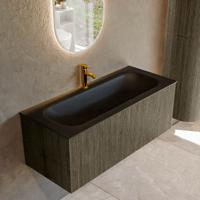 Badmeubel Mondiaz Kurve | 110 cm cm | Meubelkleur Shadow | Wastafelkleur Urban | Solid surface | Wasbak midden spoelbak | 1 kraangat