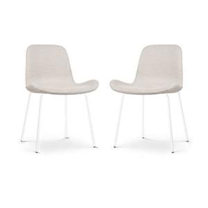 Nolon Nora-Fé Eetkamerstoelen Set van 2 - Beige - Witte Poten