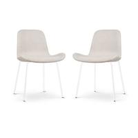 Nolon Nora-Fé Eetkamerstoelen Set van 2 - Beige - Witte Poten