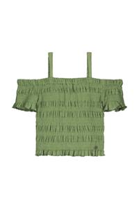 Like Flo zomer top meisjes teens - army groen - off shoulder - Ebi