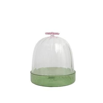 Sissy-Boy Glazen stolp met roze strikje