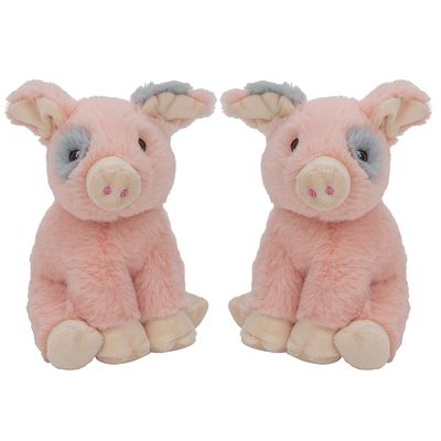 Multipak van 2x stuks pluche dieren knuffels Varkens/biggetjes van 18 cm