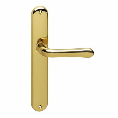 Deurkruk Saturnus schild blind mess. gelakt