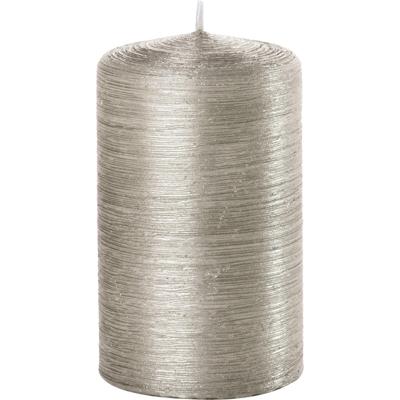 Cilinderkaars/stompkaars - zilver - 6 x 10 cm - 25 branduren - sfeerkaarsen - kaarsen Cilinderkaars/stompkaars - zilver - 6 x 10 cm - 25 branduren - sfeerkaarsen - kaarsen