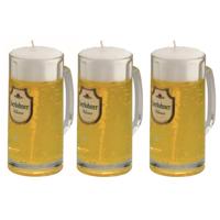 Bierpul kaars - 3x - Duits bier - 15 cm - Bierkaars - Bierglas gadget - Vaderdag of verjaardag cadea