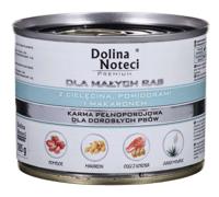 DOLINA NOTECI Premium met kalfsvlees, tomaten en pasta - nat hondenvoer voor volwassen kleine rassen - 185g