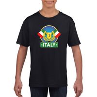 Zwart Italie supporter kampioen shirt kinderen