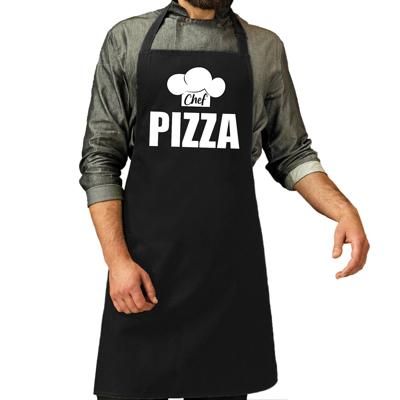 Chef pizza keukenschort - zwart - voor volwassenen - kookschort - BBQ - Cadeau vader en moeder Chef pizza keukenschort - zwart - voor volwassenen - kookschort - BBQ - Cadeau vader en moeder