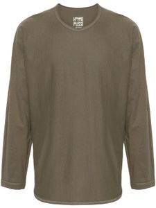 Homme Plissé Issey Miyake t-shirt en coton à manches longues - Vert