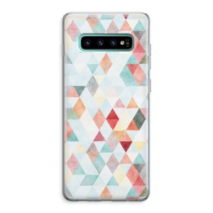 Gekleurde driehoekjes pastel: Samsung Galaxy S10 Plus Transparant Hoesje