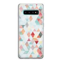 Gekleurde driehoekjes pastel: Samsung Galaxy S10 Plus Transparant Hoesje