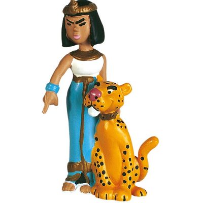Asterix 7 cm figuur - Cleopatra met panter