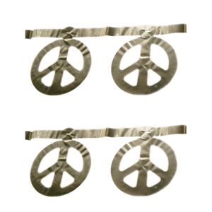 3x stuks sexties Hippie Flower Power Peace tekens feest thema slinger zilver 5 meter