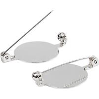 Creativ Company Brochespeld, d 20 mm, verzilverd, 100 stuk/ 1 doos