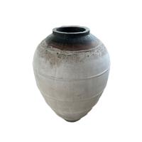 Jinsu Witte ronde GRC pot met lijnen laag