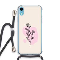 Roses are red: iPhone XR Transparant Hoesje met koord