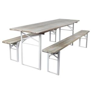 Inklapbare picknickset Berlijn 200 cm whitewash