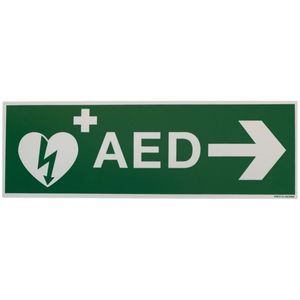 AED bord met pijl rechts 30x10