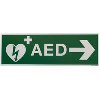 AED bord met pijl rechts 30x10