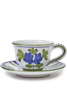 Cabana lot tasse-soucoupe Blossom en céramique - Blanc