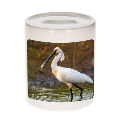 Foto lepelaar vogel spaarpot 9 cm - Cadeau vogels liefhebber - Spaarpotten Foto lepelaar vogel spaarpot 9 cm - Cadeau vogels liefhebber - Spaarpotten