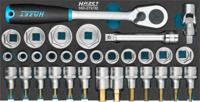 HAZET Dopsleutelset 163-272/32 - 1/2 inch (12,5 mm) vierkant hol - Buitentwaalfkant tractieprofiel, Binnen-TORX®-profiel, Binnen-zeskant-profiel -