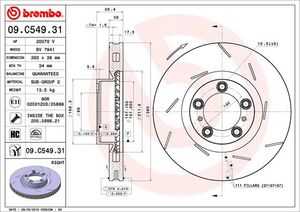 Remschijf BREMBO, Remschijftype: Gespleten, u.a. für Porsche