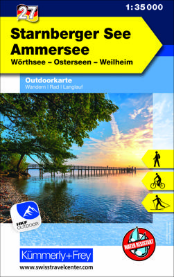 Wandelkaart 27 Outdoorkarte Starnberger See - Ammersee | Kümmerly & Frey