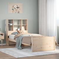 Bed met boekenkast zonder matras massief grenenhout 100x200 cm